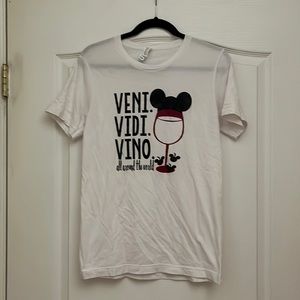 Unisex S White “Veni. Vidi. Vino.” Disney Small Shop Food & Wine Bella Canvas T